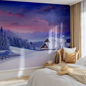 Fotomurale su misura Premium Sand - Notte silenziosa - Paesaggio, Inverno, Alpi