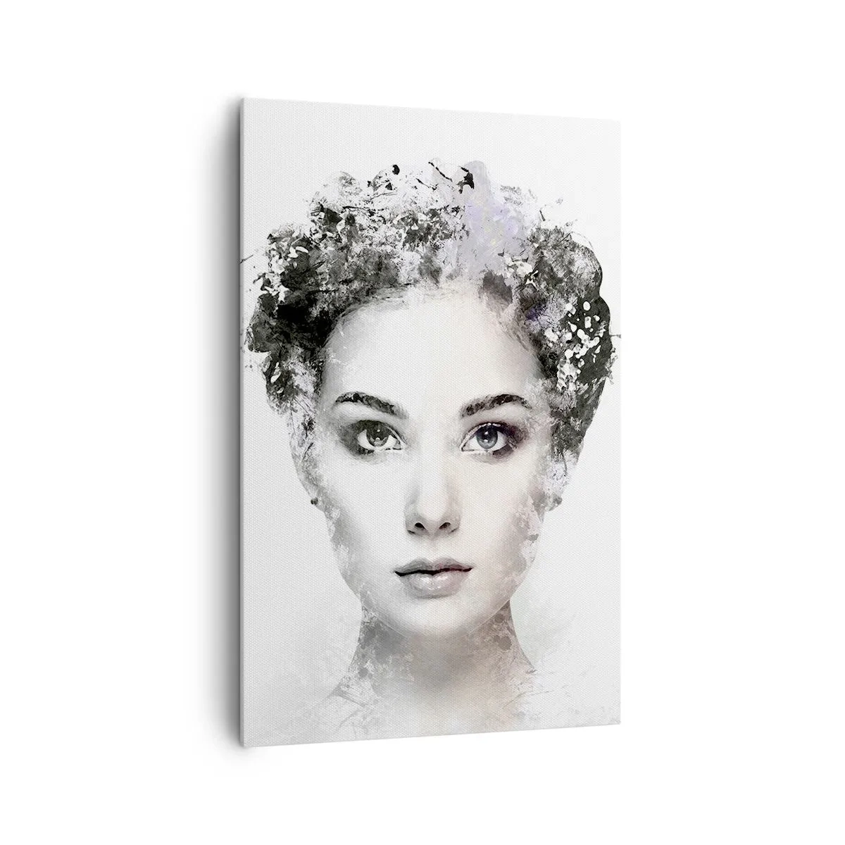 Quadro su tela - Stampe su Tela - Un ritratto artistico di una donna con delicati accenti astratti. - 80x120cm - Ritratto estremamente alla moda - Decorazione murale moderna per soggiorno e camera da letto ARTTOR