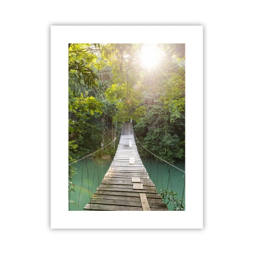 Poster - Sull'acqua azzurra verso il bosco azzurro - 30x40 cm