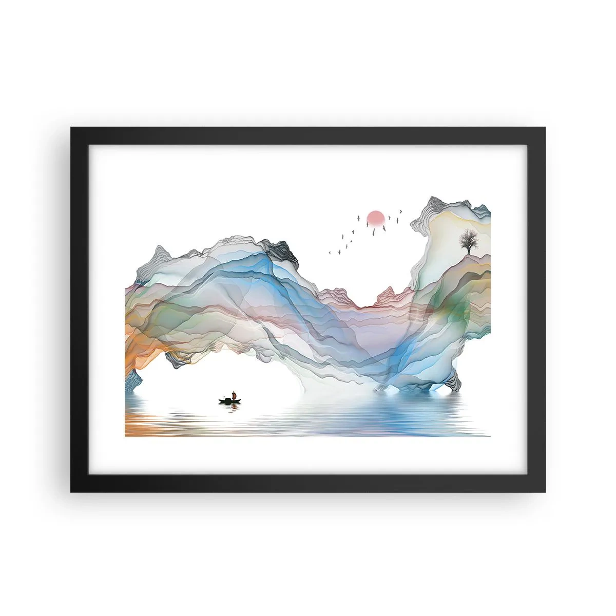 Poster in cornice nera - Verso i monti di cristallo - 40x30 cm