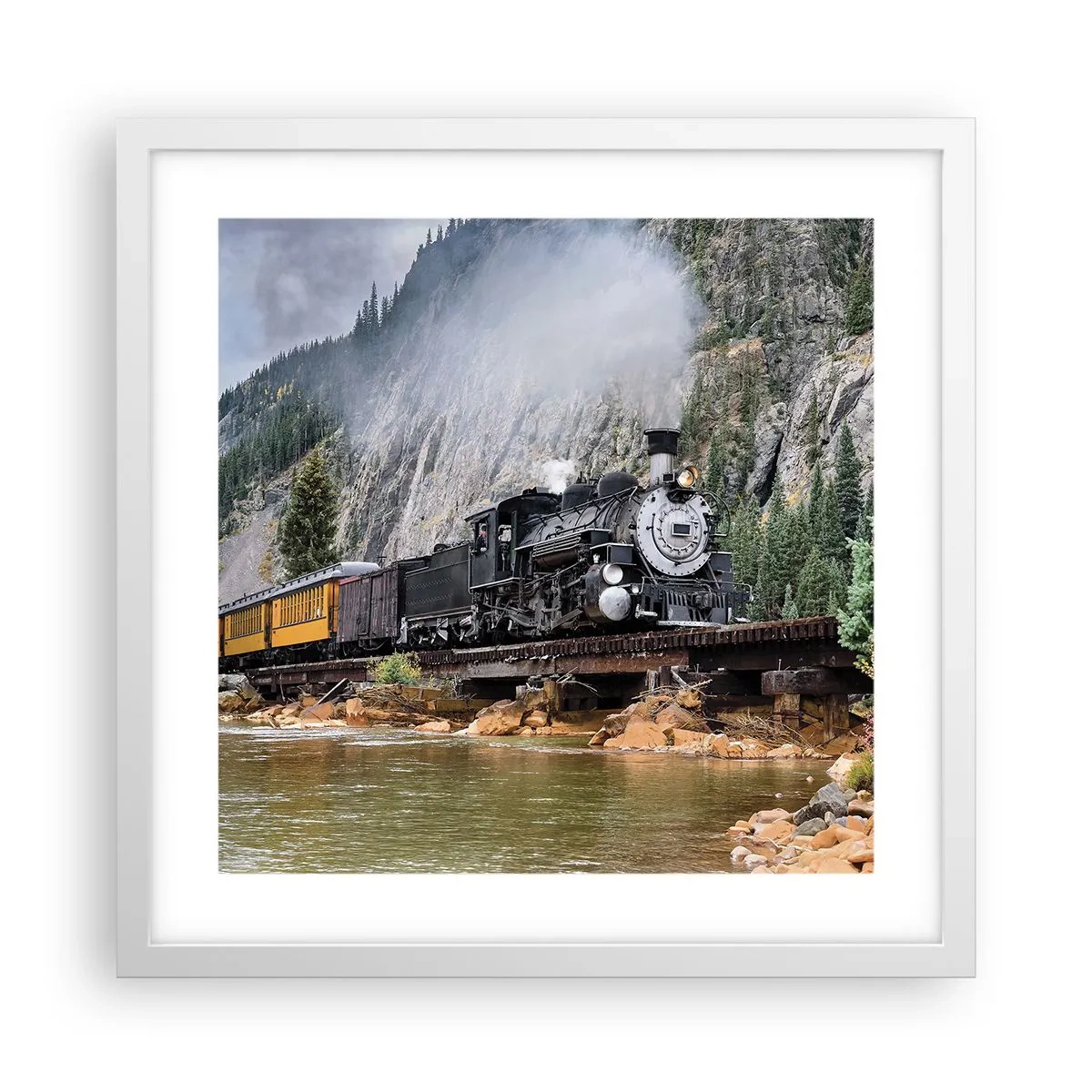 Poster in cornice bianca - Dove andiamo? - 40x40 cm