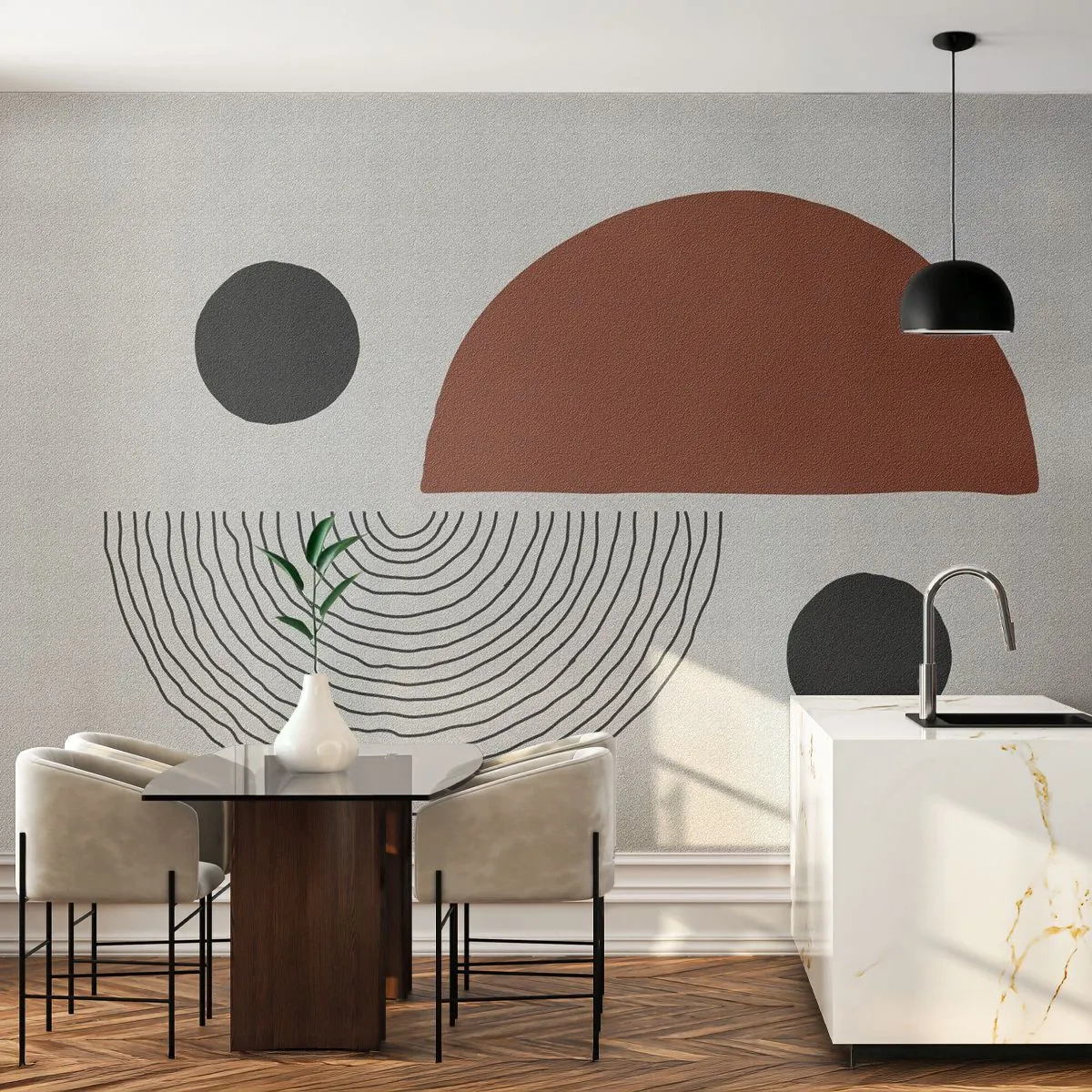 Fotomurali Autoadesivo Deluxe Sticker - La perfezione del cerchio - Astrazione, Pezzo, Arte Moderna - 150x105 cm