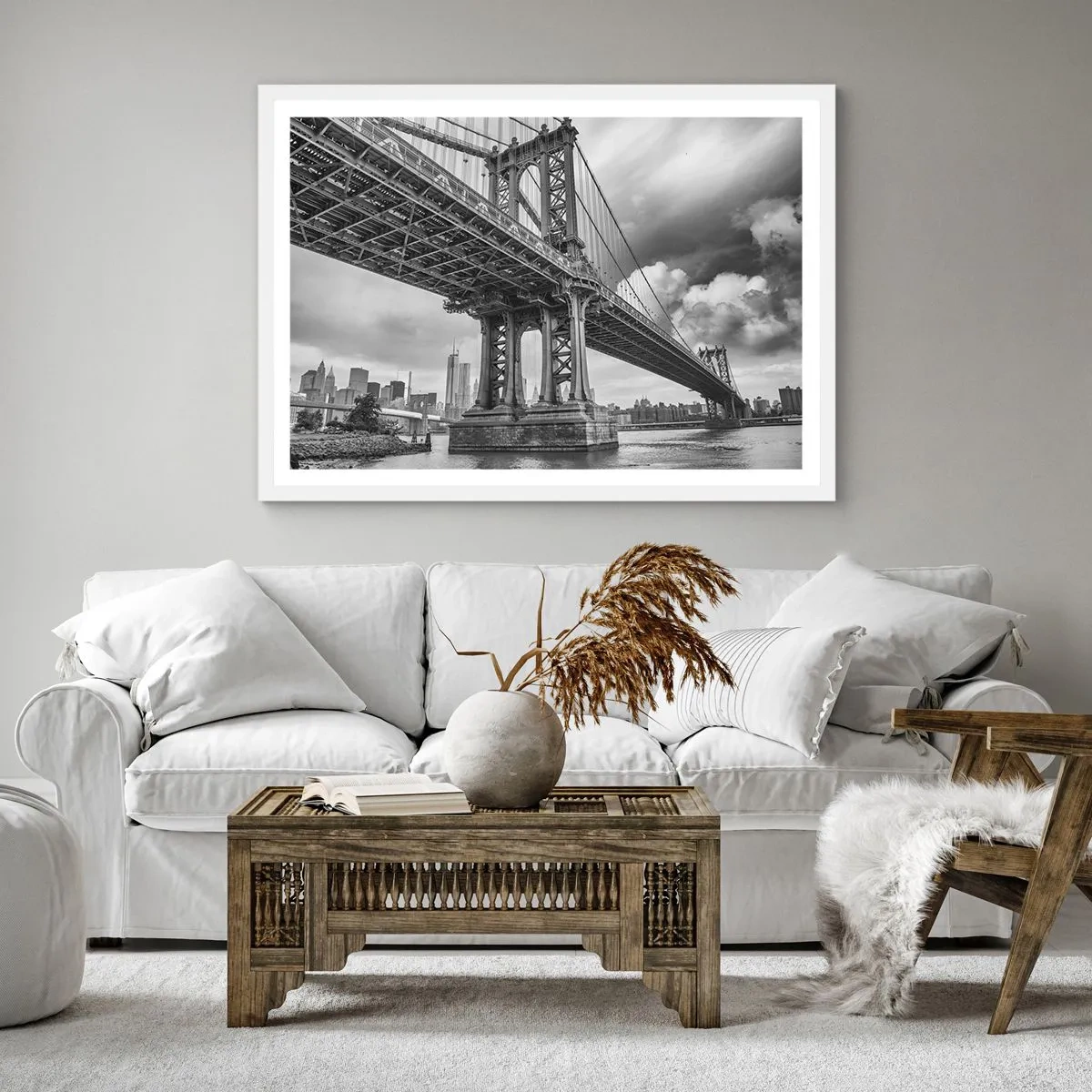 Poster in cornice bianca - Verso il cuore della città - 60x60 cm