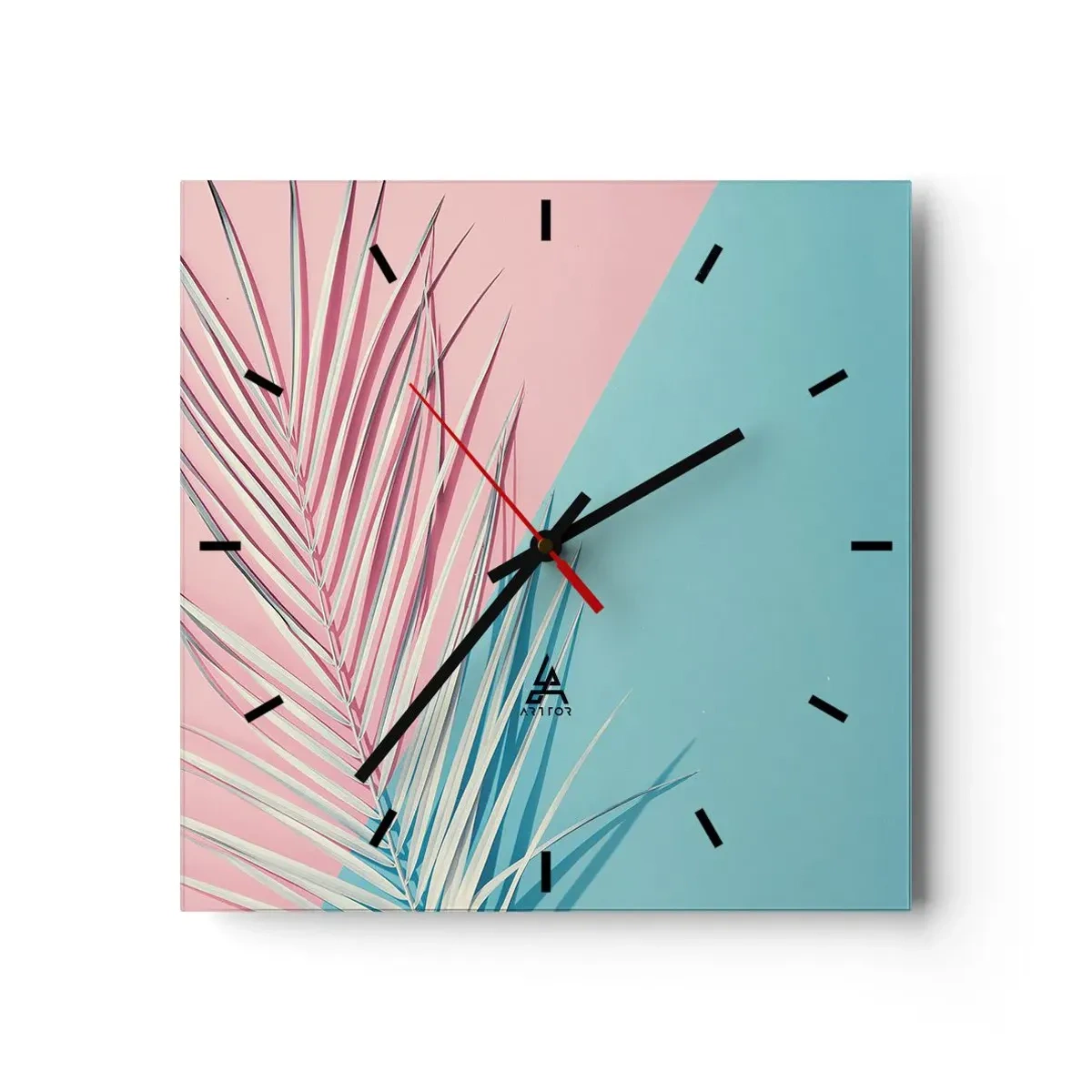 Orologio da parete - Orologio in Vetro - Impressione tropicale - 40x40 cm