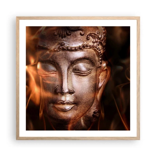 Poster in cornice rovere chiaro - Esiste solo qui e ora - 60x60 cm