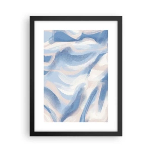 Poster in cornice nera - Ondulazioni azzurre - 30x40 cm