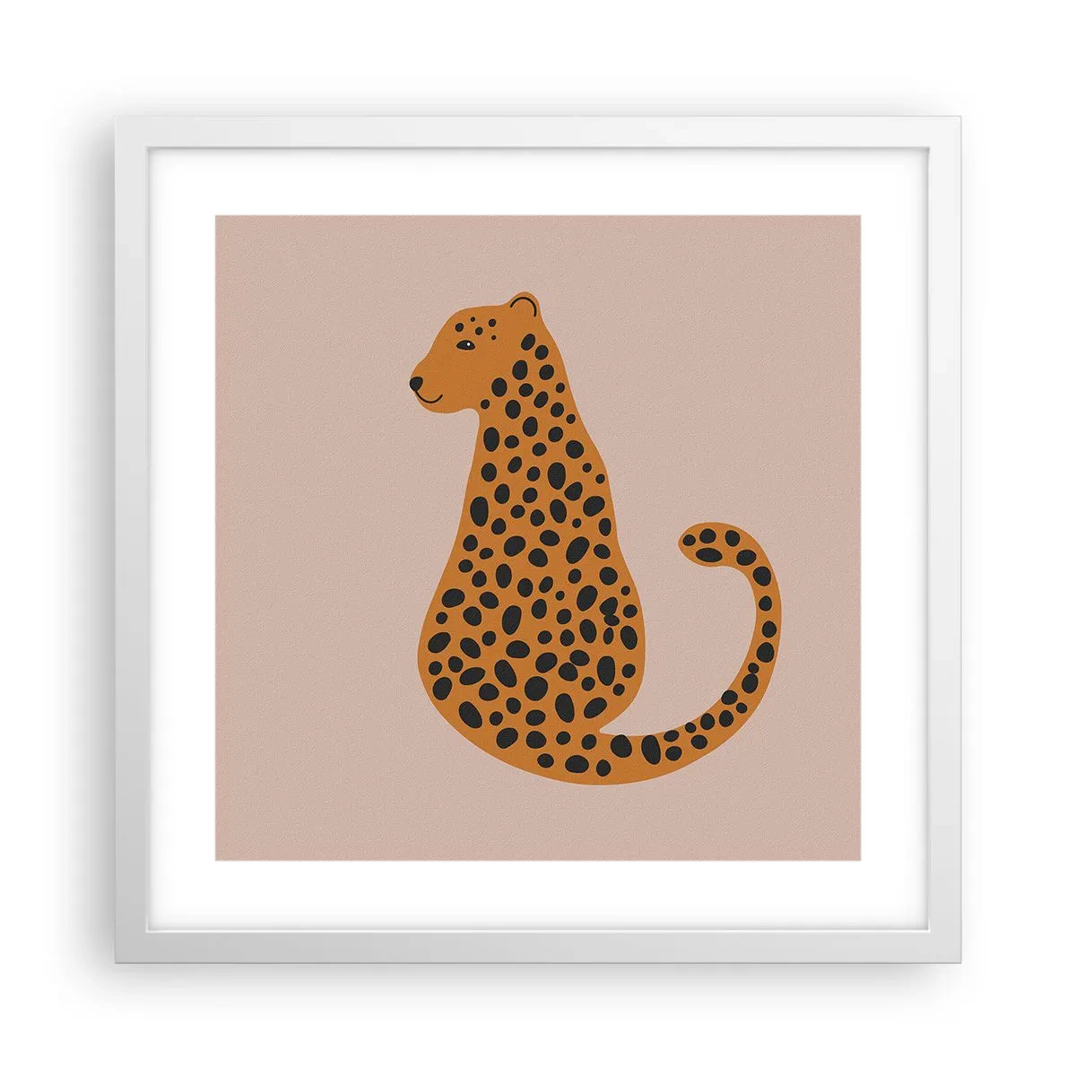 Poster in cornice bianca - Il leopardo è un motivo di moda - 40x40 cm
