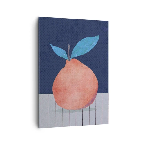Quadro su tela - Stampe su Tela - Frutta astratta su uno sfondo di colori contrastanti e linee rette. - 50x70cm - Convessità e piano - Decorazione murale moderna per soggiorno e camera da letto ARTTOR