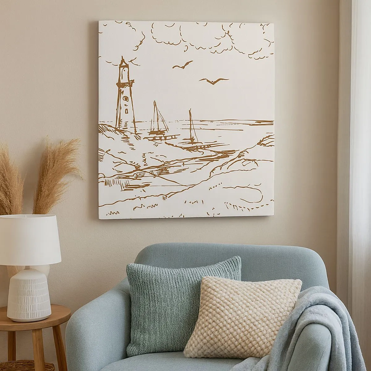 Quadro su tela - Stampe su Tela - Schizzo dei ricordi d'estate - 30x30 cm