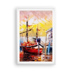 Poster in cornice bianca - Ritorno felice - 61x91 cm