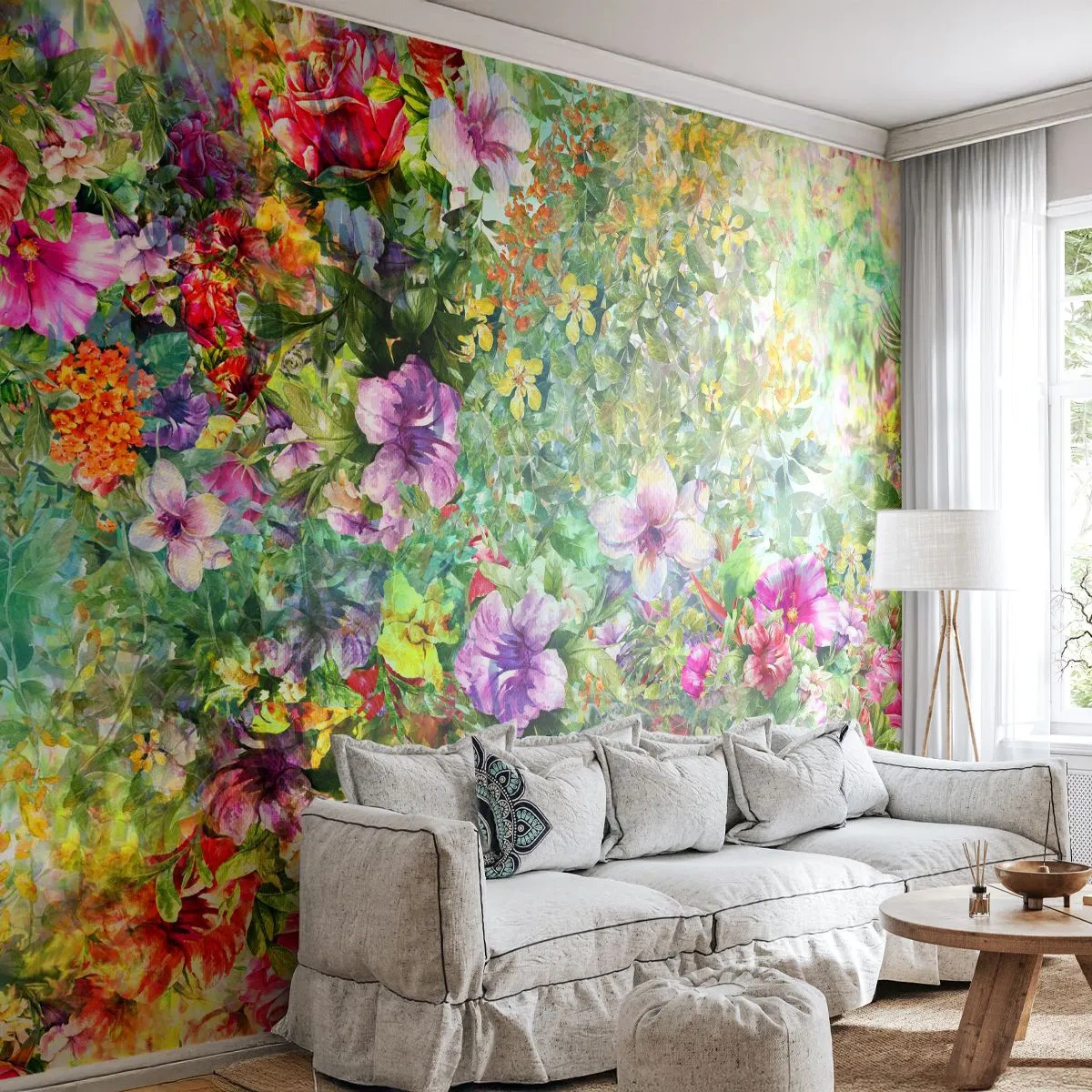 Fotomurali Autoadesivo Deluxe Sticker - Perdersi nei fiori - Fiori, Giardino, Natura - 150x105 cm
