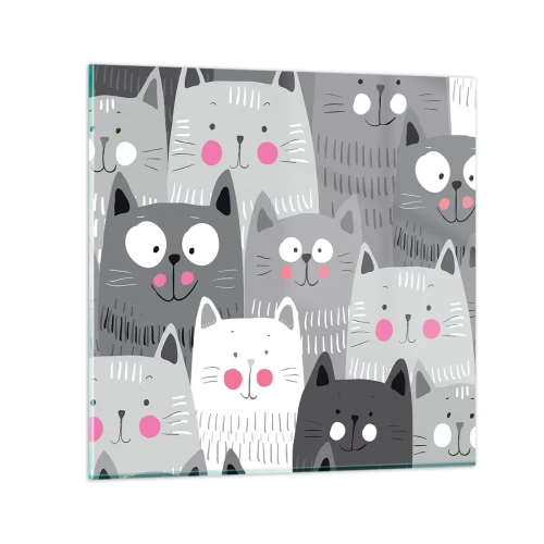 Quadro su vetro - Il mondo dei gatti - 70x70 cm