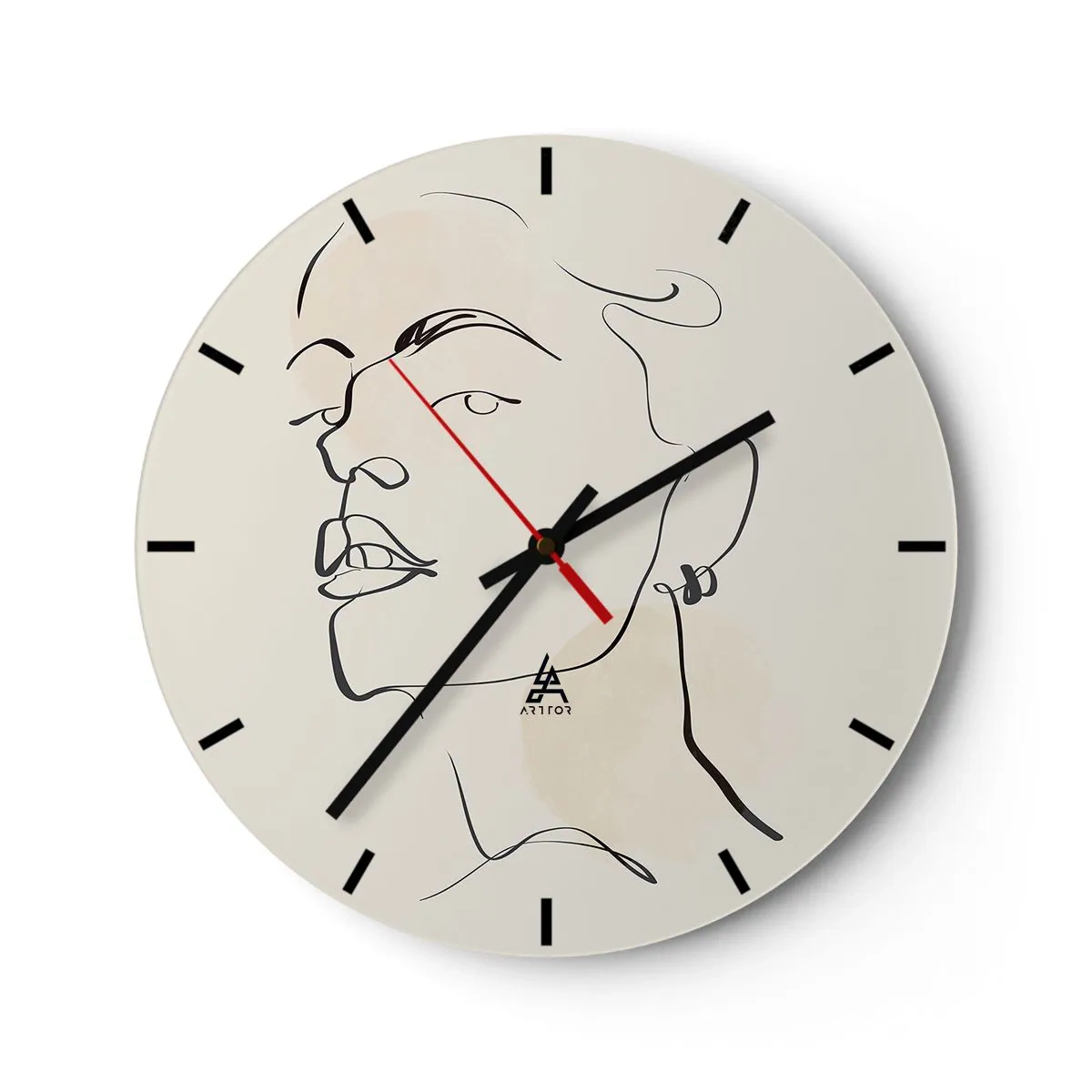 Orologio da parete - Orologio in Vetro - Sguardo fiero - 40x40 cm