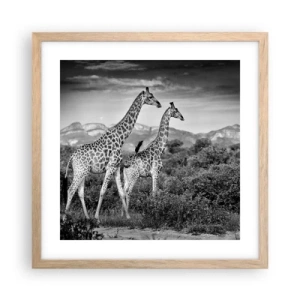 Poster in cornice rovere chiaro - Alta classe in Africa - 40x40 cm