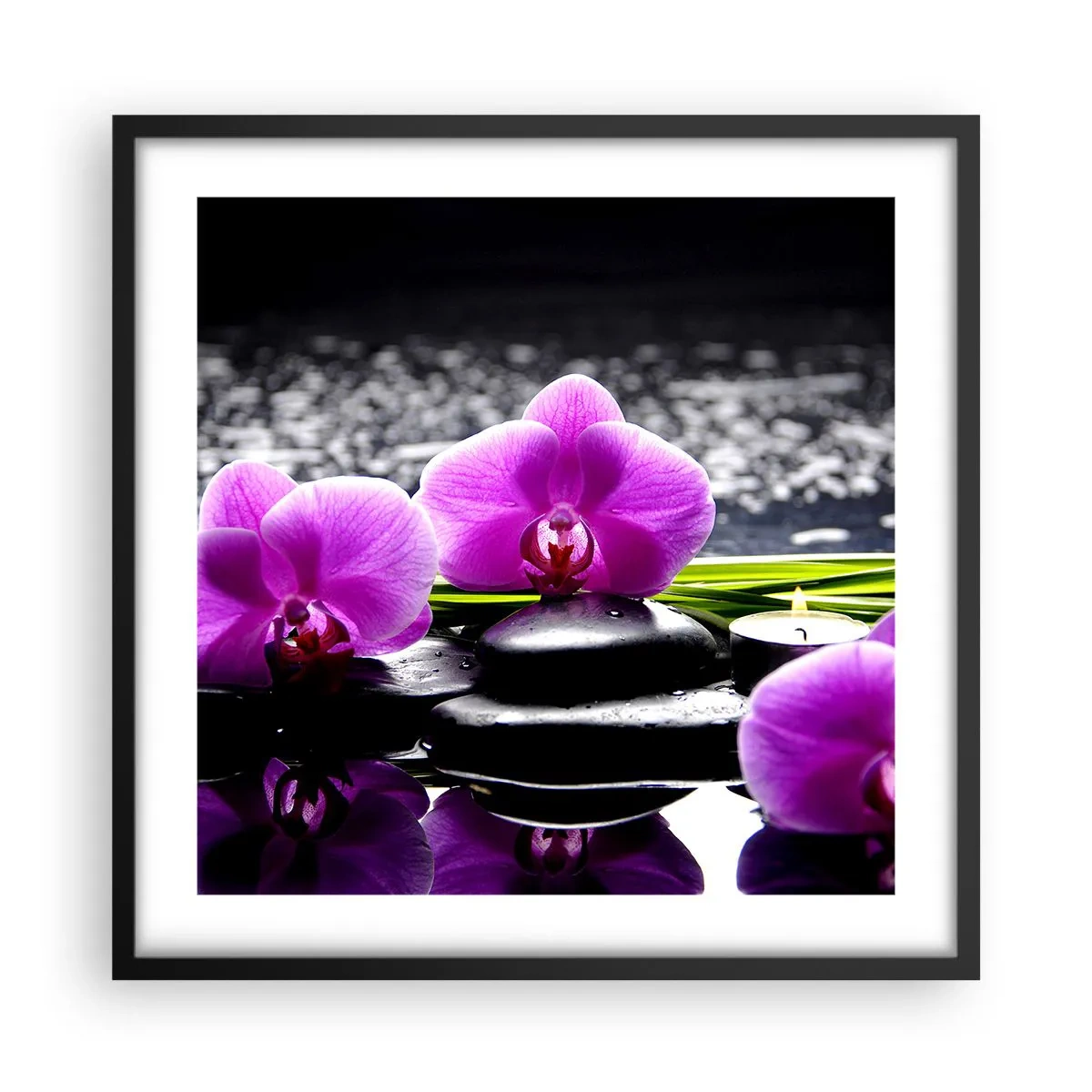 Poster in cornice nera - Annegare nel silenzio e nella pace - 50x50 cm