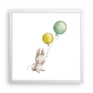 Poster in cornice bianca - Volo anch'io! - 50x50 cm