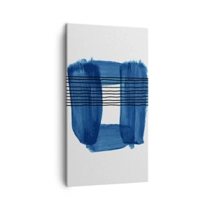 Quadro su tela - Stampe su Tela - Composizione blu e nera - 45x80 cm
