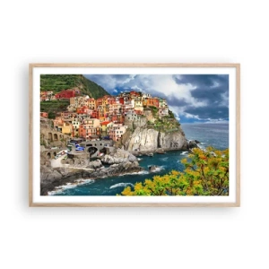 Poster in cornice rovere chiaro - Aggrappate alla roccia - 91x61 cm
