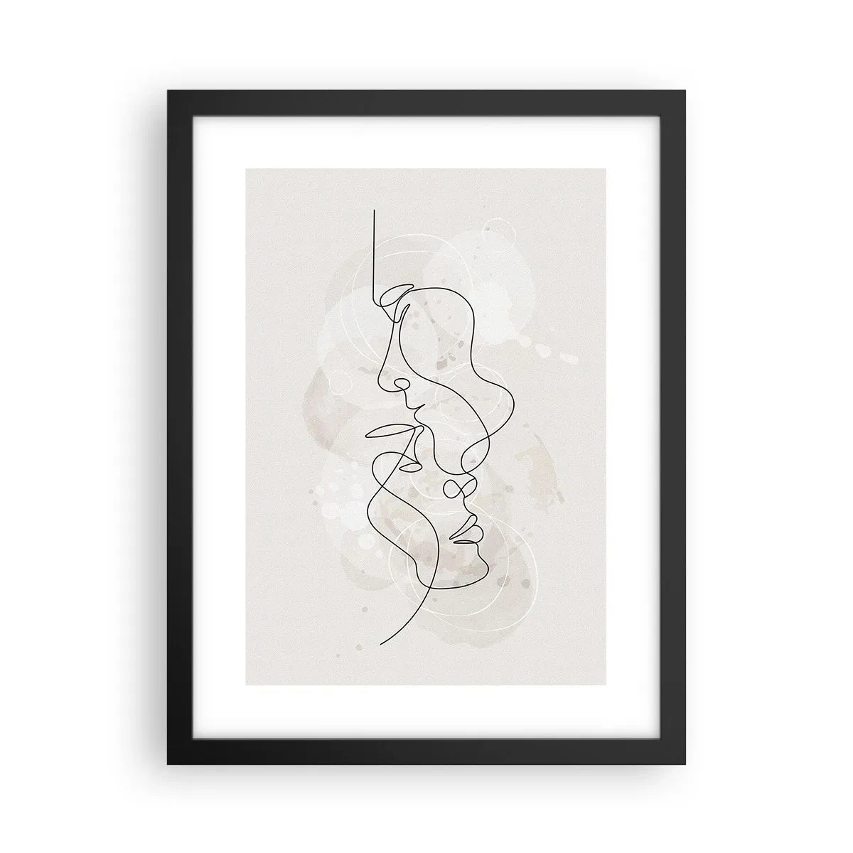 Poster in cornice nera - Intrecciati in un abbraccio - 30x40 cm