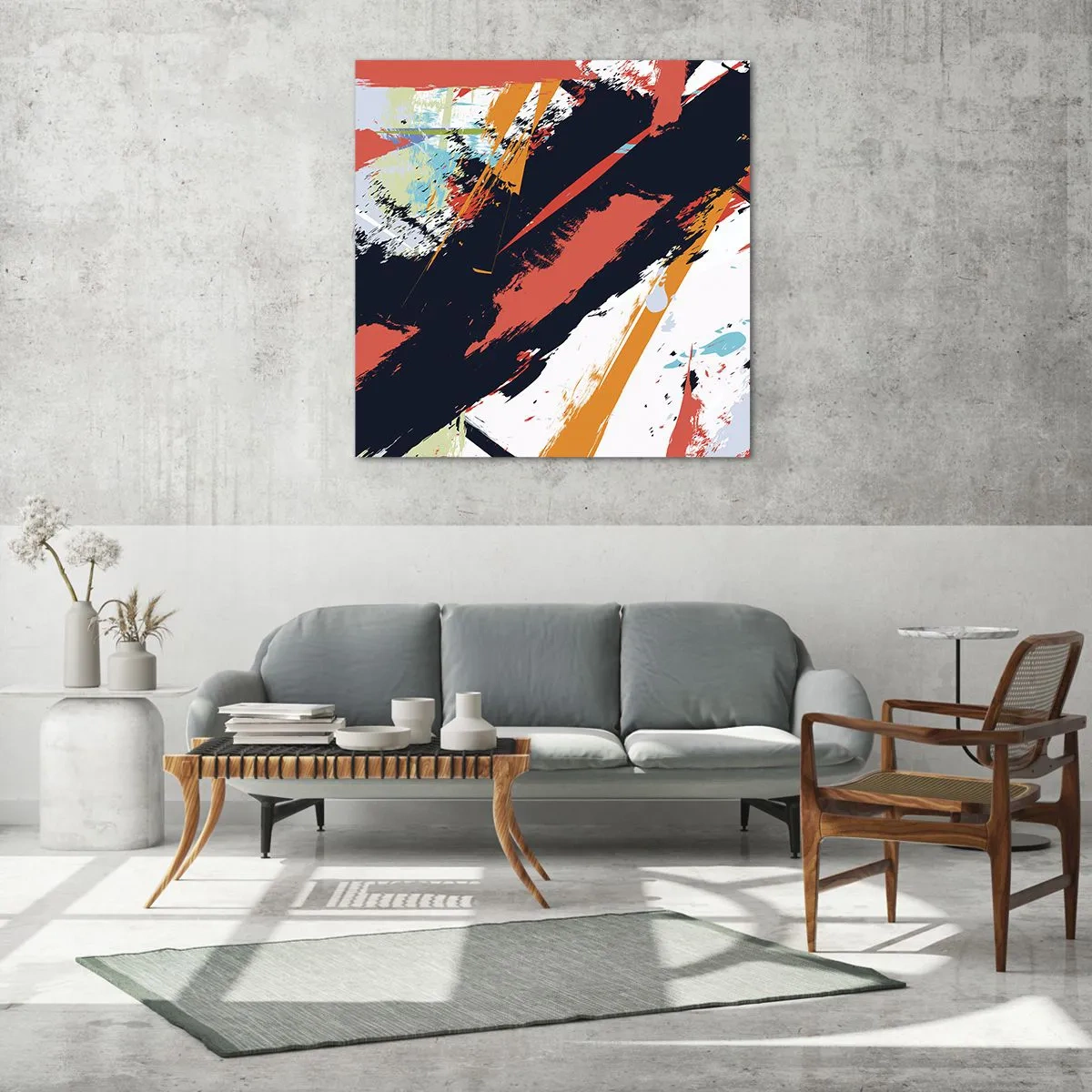 Quadro su vetro - Composizione dinamica - 30x30 cm