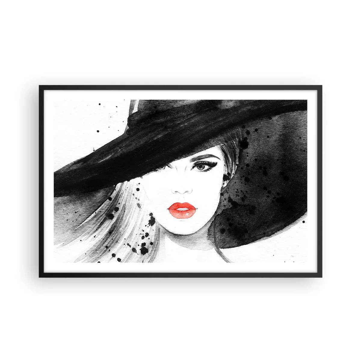 Poster in cornice nera - Donna in nero - 91x61 cm