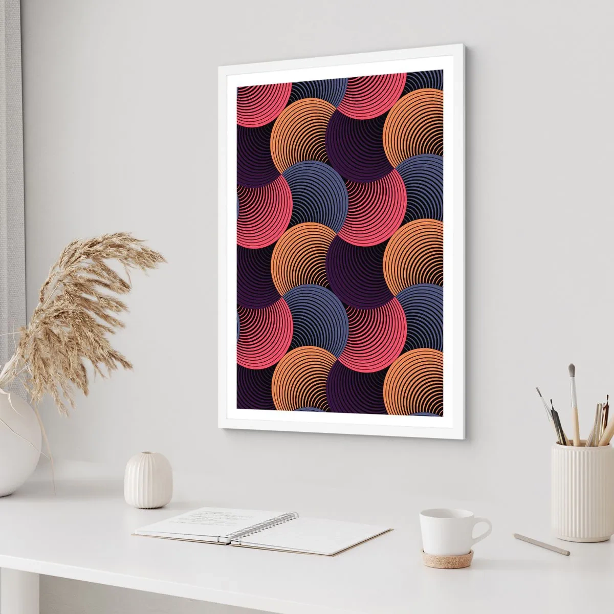 Poster in cornice bianca - Al ritmo delle sfere - 70x100 cm