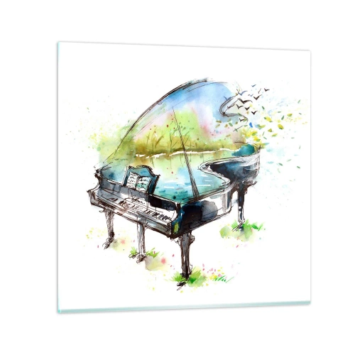 Quadro su vetro - Incantato nella musica - 70x70 cm
