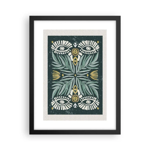 Poster in cornice nera - Geometrie di arte popolare - 30x40 cm