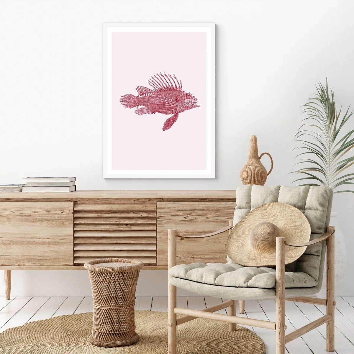 Poster in cornice bianca - Abitante di mari esotici - 40x50 cm