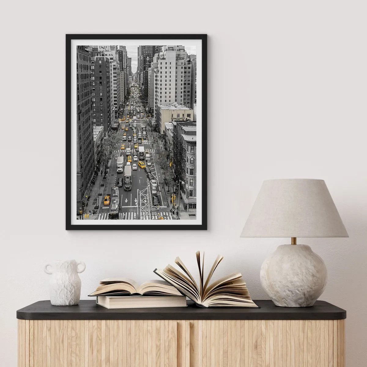 Poster in cornice nera - La vita a New York - 61x91 cm