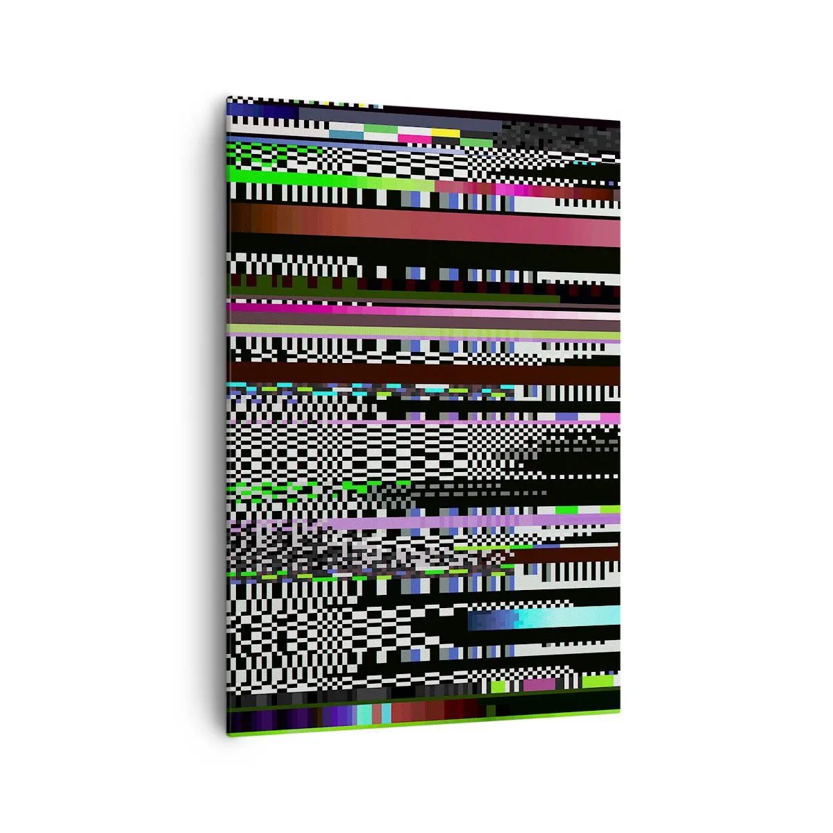 Quadro su tela - Stampe su Tela - Linee colorate e pixel in stile astratto - 70x100cm - Immagine di prova della realtà - Decorazione murale moderna per soggiorno e camera da letto ARTTOR