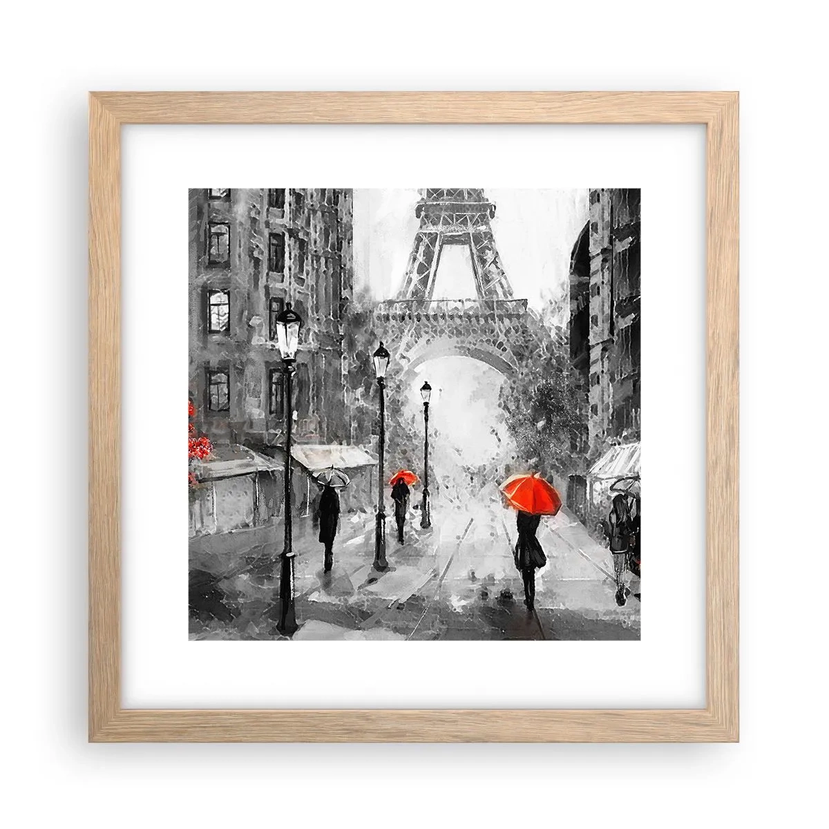 Poster in cornice rovere chiaro - Tutte le strade portano da lei - 30x30 cm