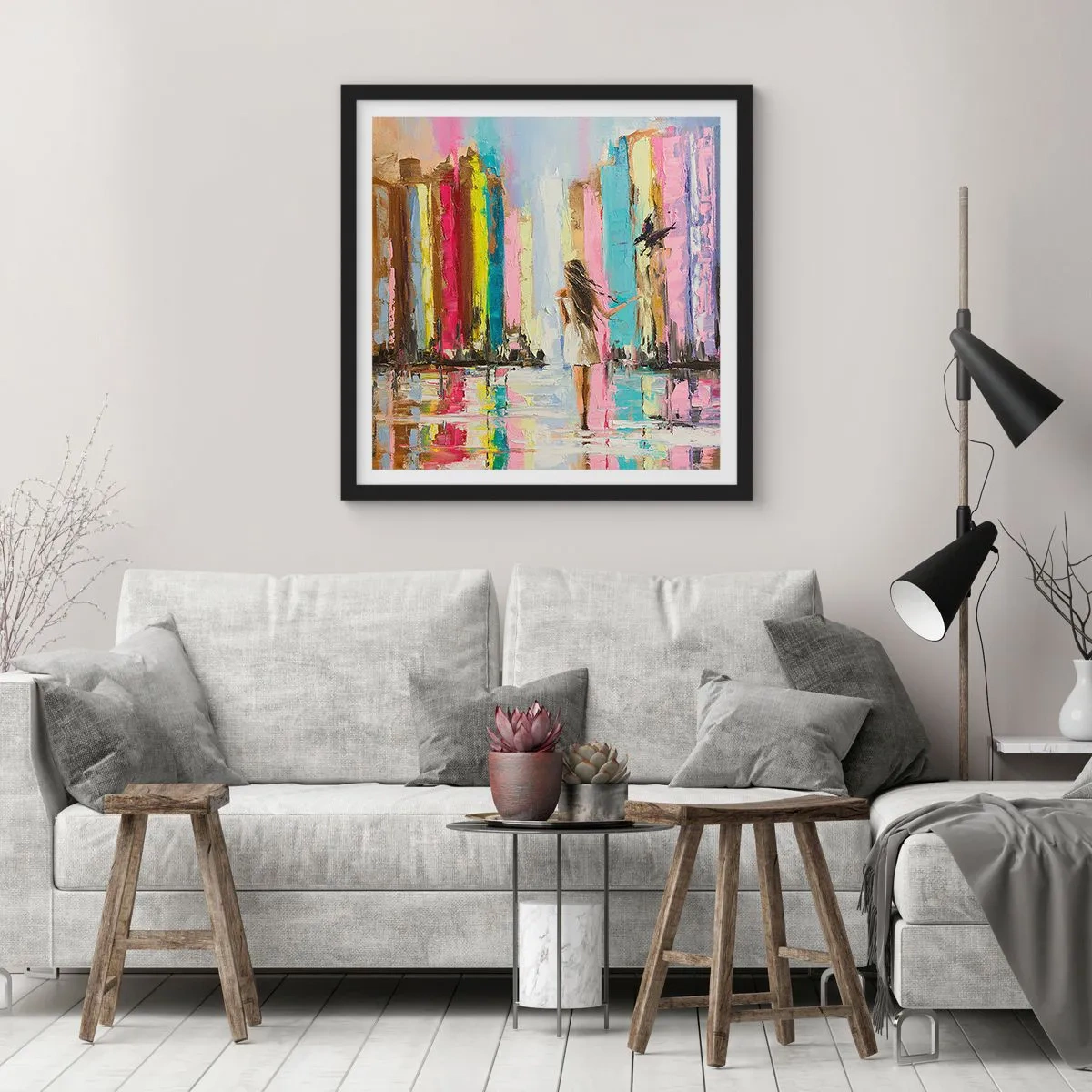 Poster in cornice nera - Seguimi - 50x50 cm