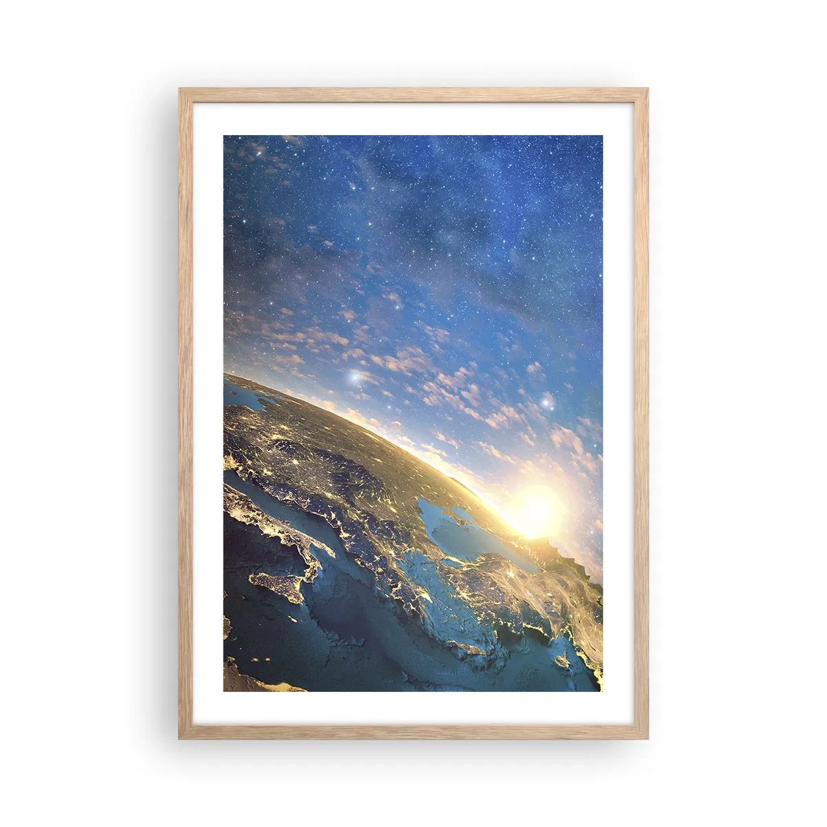 Poster in cornice rovere chiaro - Guardiamoci da lontano - 50x70 cm