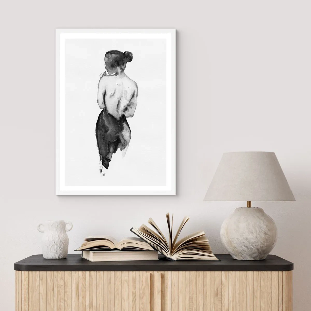Poster in cornice bianca - Accanto a lei il mondo scompare - 70x100 cm