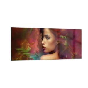 Quadro su vetro - Più bella dell'arcobaleno, delicata come la nebbia - 100x40 cm