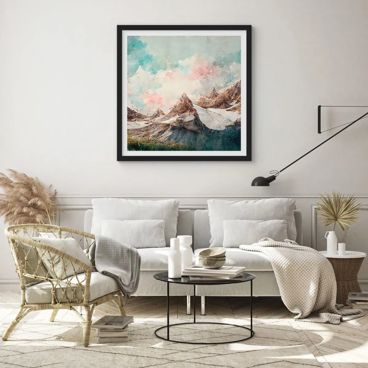 Poster in cornice nera - Lame di roccia - 30x30 cm