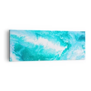 Quadro su tela - Stampe su Tela - Vortice astratto nei toni del blu - 140x50cm - Nel vortice degli elementi - Decorazione murale moderna per soggiorno e camera da letto ARTTOR