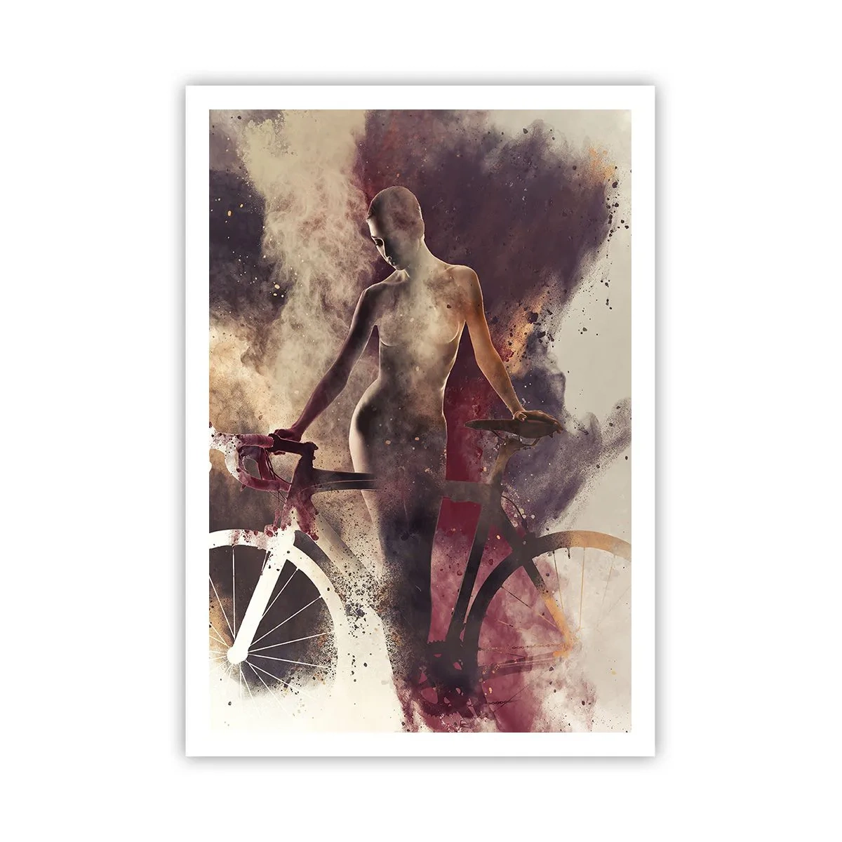 Poster - Nelle forme di marmo un'anima da ciclista - 70x100 cm