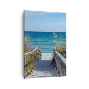 Quadro su tela - Stampe su Tela - Sentiero per la spiaggia con vista mare - 70x100cm - Al sole, al vento - Decorazione murale moderna per soggiorno e camera da letto ARTTOR