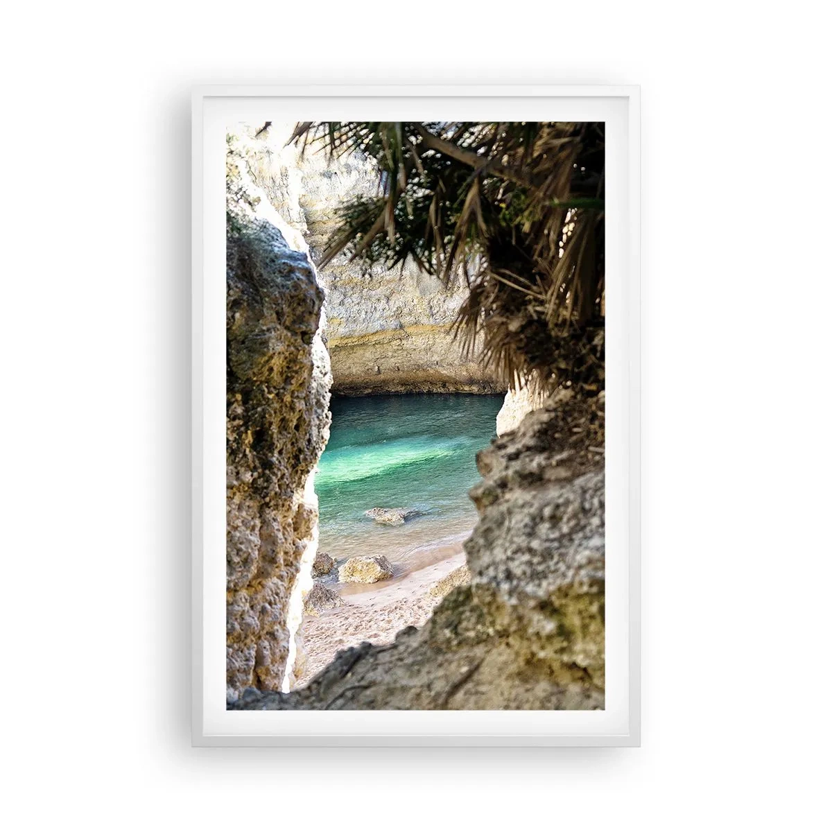 Poster in cornice bianca - La baia turchese - 61x91 cm
