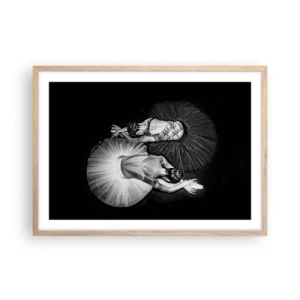 Poster in cornice rovere chiaro - Yin e yang -  equilibrio ideale - 70x50 cm