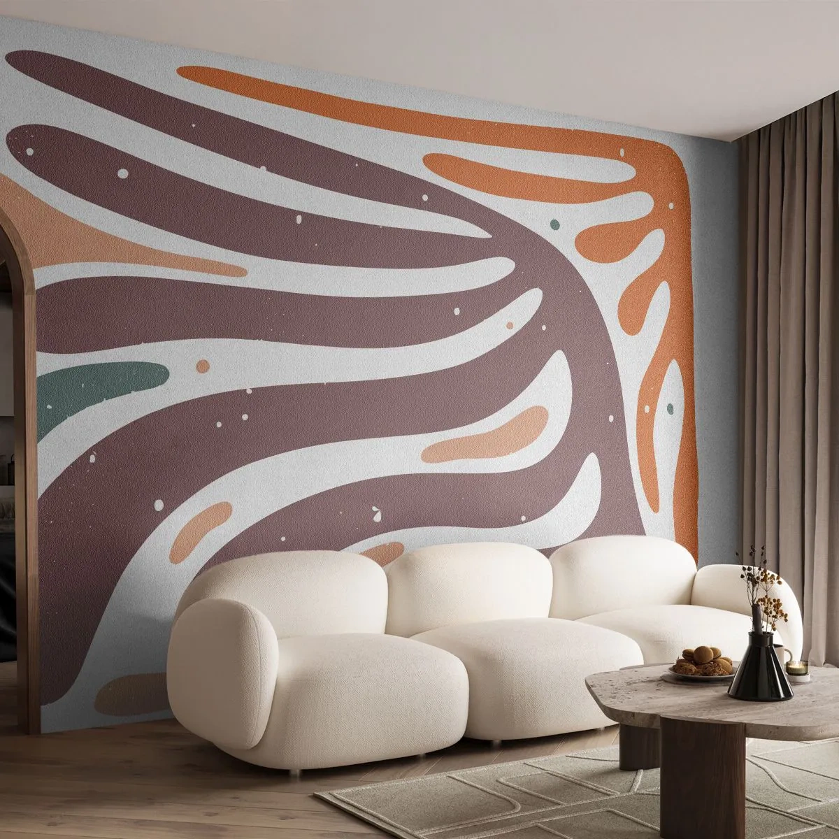 Fotomurali Autoadesivo Deluxe Sticker - Composizione organica raggiante - Boho, Minimalismo, Pezzo - 250x175 cm