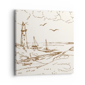 Quadro su tela - Stampe su Tela - Schizzo dei ricordi d'estate - 30x30 cm