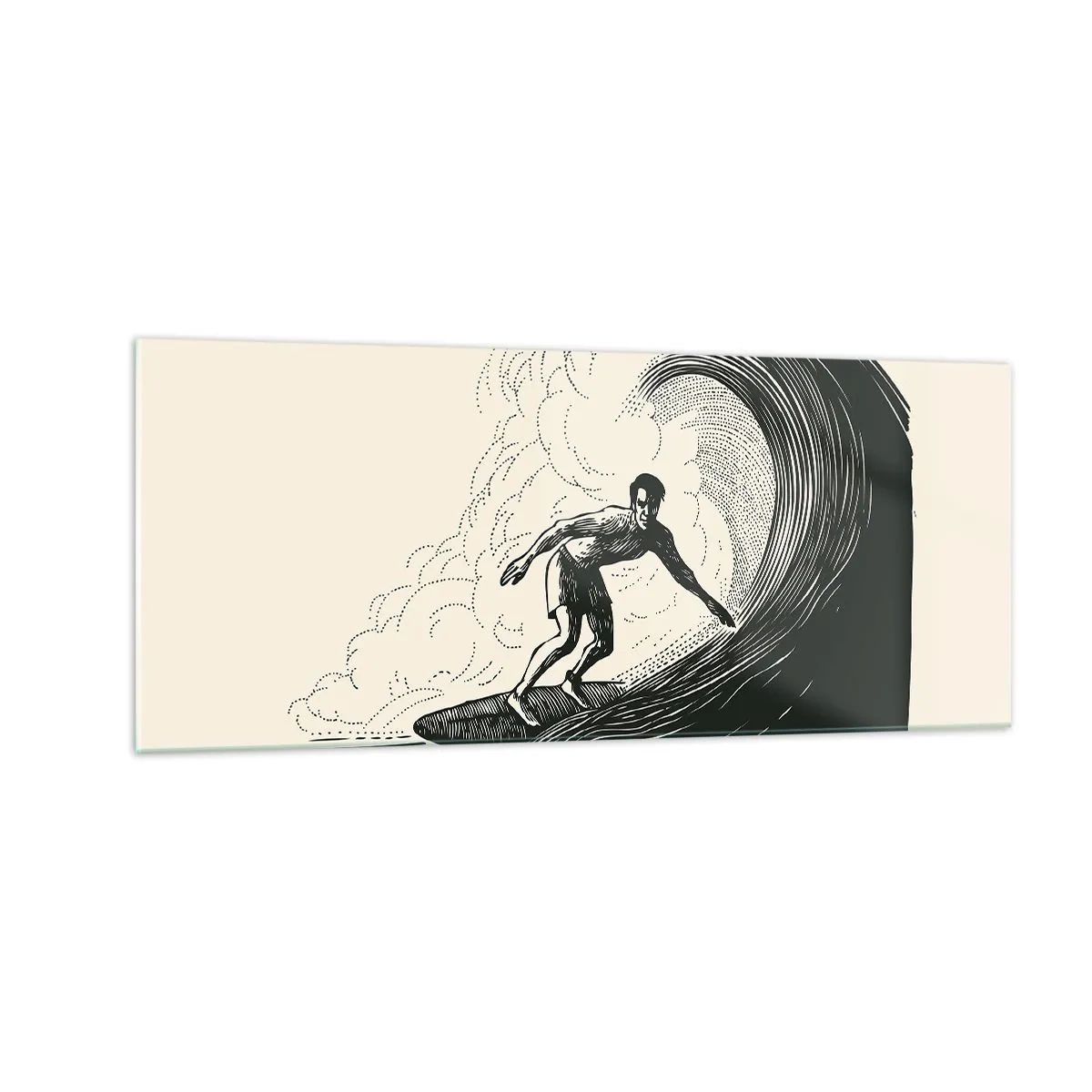 Quadro su vetro - Il re delle onde - 100x40 cm