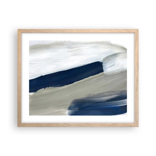 Poster in cornice rovere chiaro - Incontro con il bianco - 50x40 cm