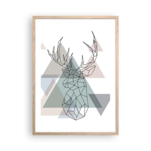 Poster in cornice rovere chiaro - Nel bosco geometrico - 50x70 cm