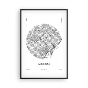 Poster in cornice nera - Anatomia di Barcellona - 61x91 cm