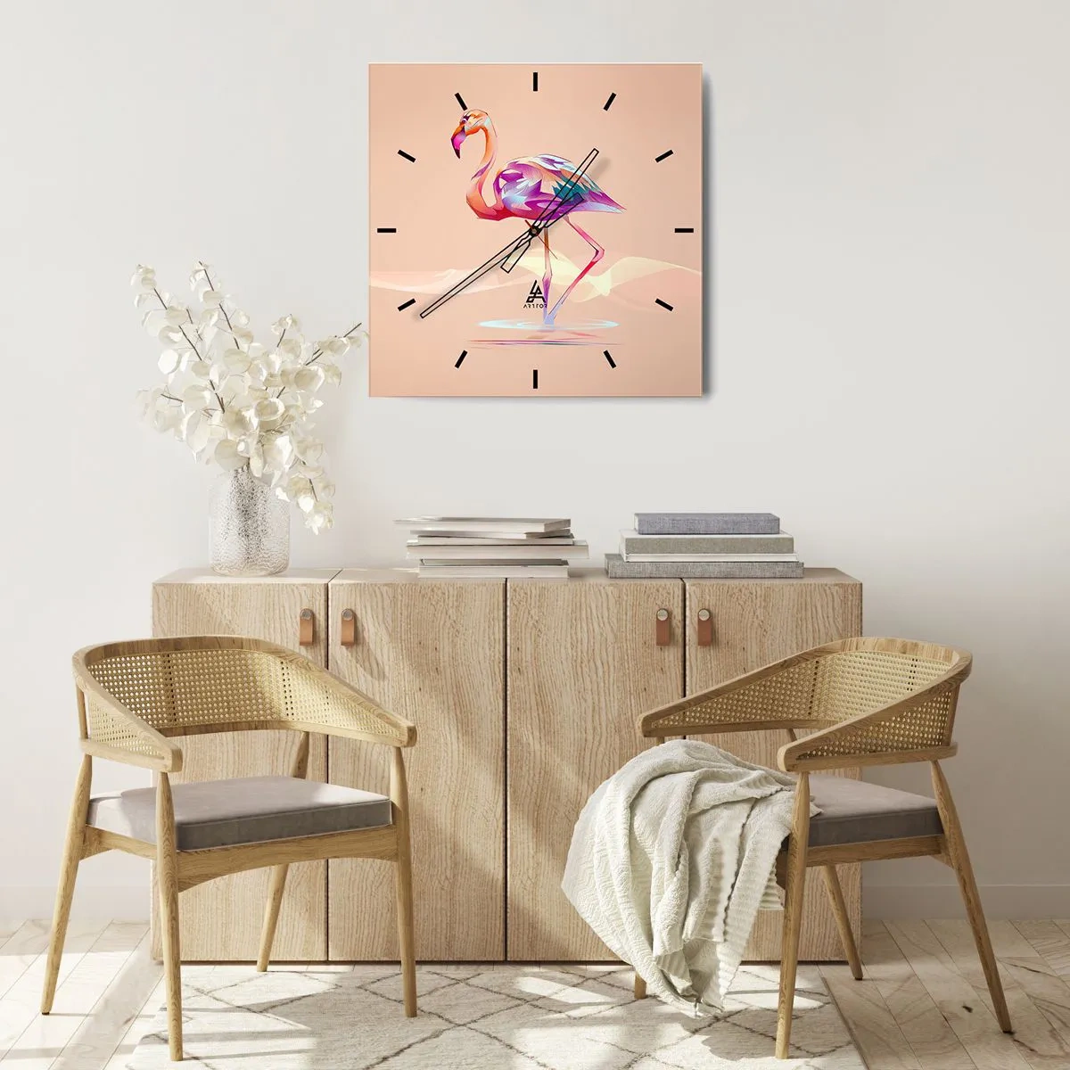 Orologio da parete - Orologio in Vetro - L'uccello delle buone emozioni - 40x40 cm