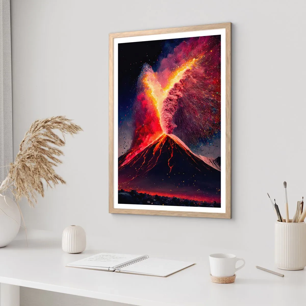 Poster in cornice rovere chiaro - Bellezza e minaccia - 70x100 cm